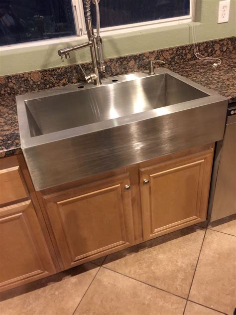 stainless steel farmhouse sink and cabinet|stainless steel farm sinks for kitchens.